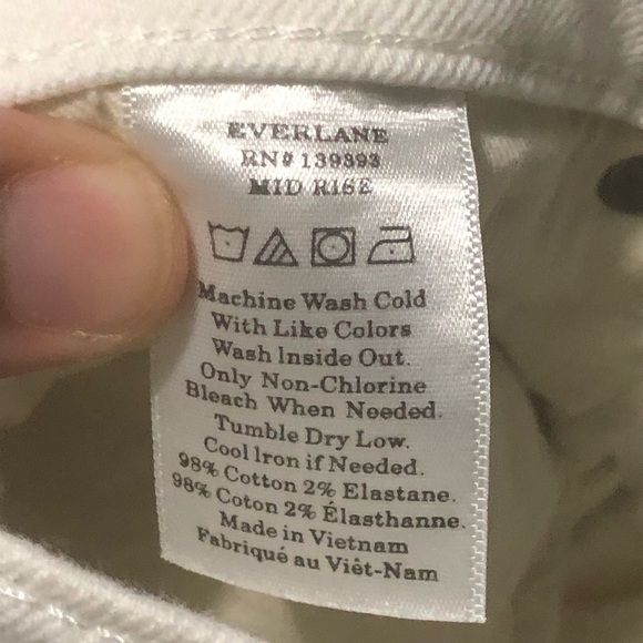 Everlane Jeans Women's 27 White Regular Fit Straight Leg Mid Rise Denim - Picture 3 of 5